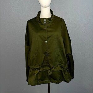 ELOUQII Cinched Waist Field Military Jacket in Capulet Olive - NWT - Size 26